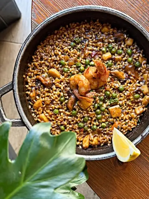 Arroz del señorito con langostinos